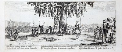Callot Jacques, Les Misères de la Guerre. La pendaison, 1633, 2e état P-TS-AL-00001-011 (Bibliothèques de Nancy)